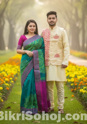 Sharee Panjabi Couple with Koti